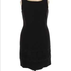 Tahari ASL Lace-Detailed Black Dress, Size 16